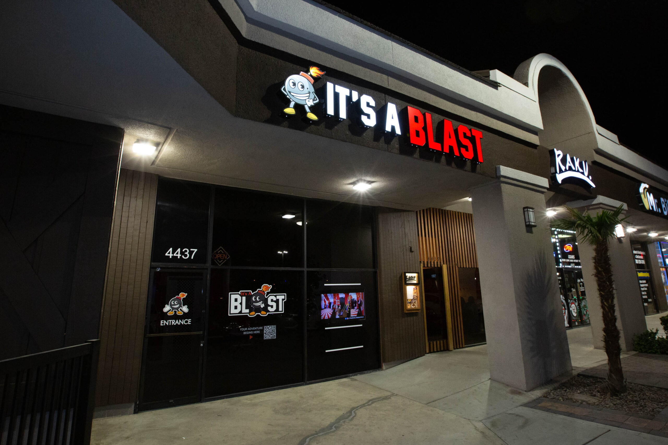 it's a blast logo, front door, welcome, signs, video game adventure