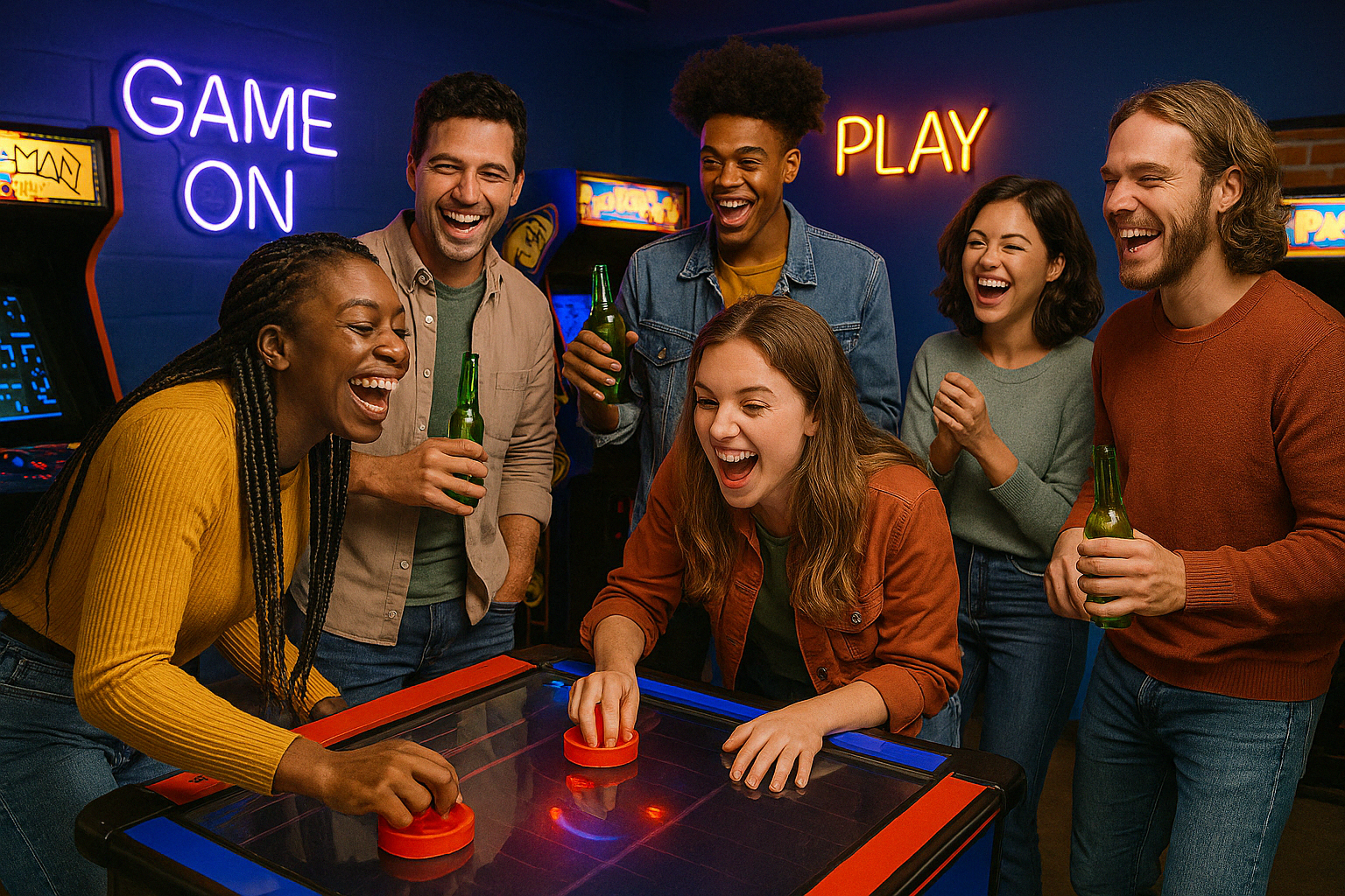 group of people having fun at a party room las vegas